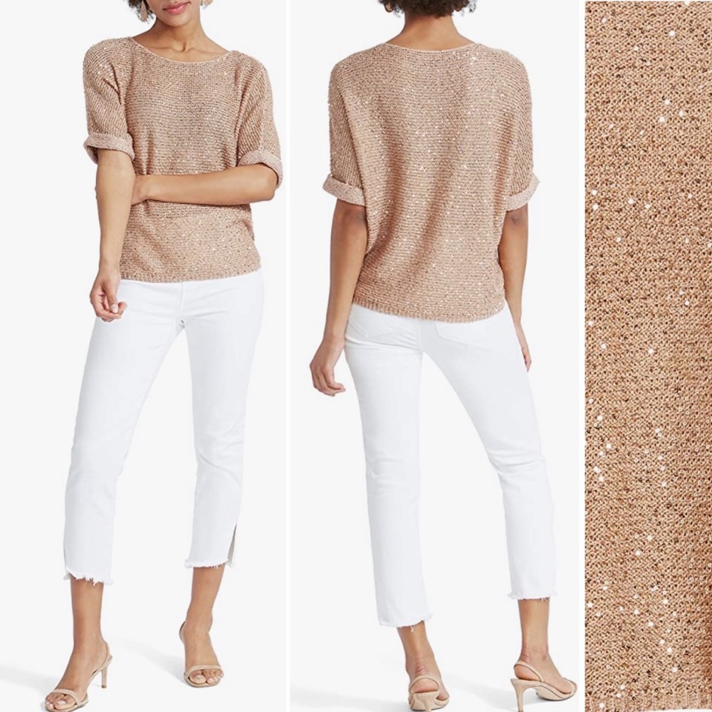 NIC+ZOE Glow For It Sequin Sweater NWOT, szL